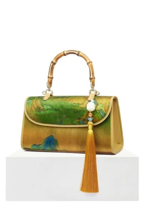 Mulberry Silk Chinese Bamboo Handbag