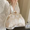 Chinese Pearl Embroidery Clutch Bag