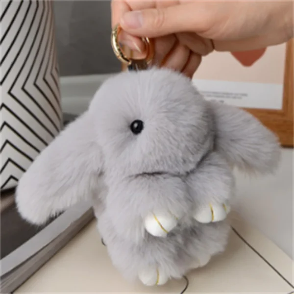 Rabbit Fur Bag Charm Pendant