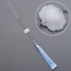 Chinese Jade Lotus Tassel Hanfu Waist Pendant